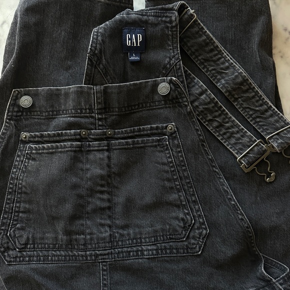 GAP Charcoal/Black Denim Overalls - Picture 3 of 5